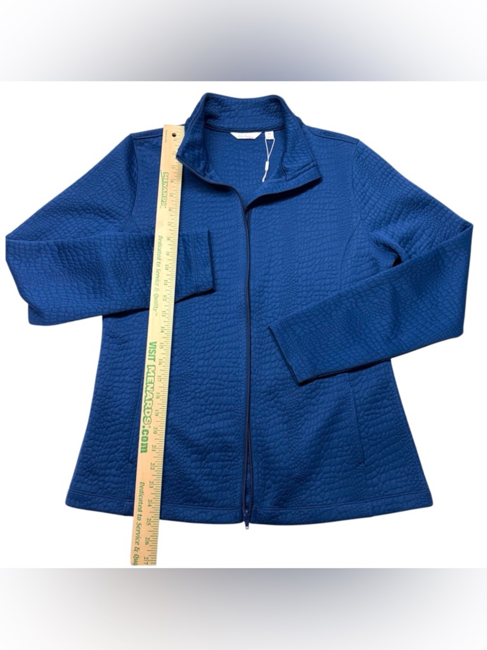 LADY HAGEN Golf Blue Full Zip Jacket M Pebble Textured - Picture 4 of 6